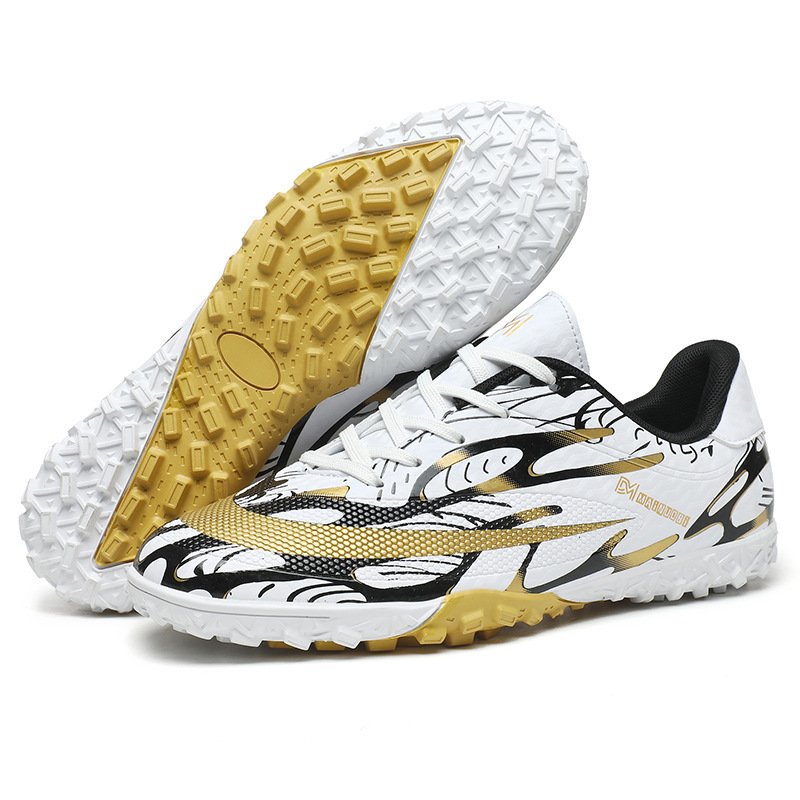 Wholesale OEM ODM New Gold Color Low Cut Pu Material Boots Kids Men Sapatos De Football Soccer Cleat Football Shoes