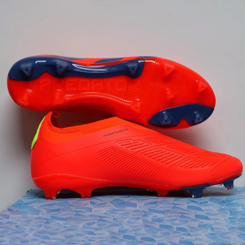 SLIP-ON High Quality Mens Soccer Shoes Non-Slip Turf Soccer Cleats for Kids TF/FG Training Football Boots Chuteira Campo 35-45