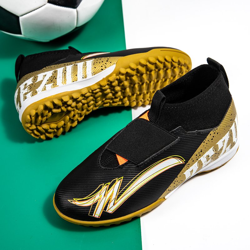 All season High ankle outdoor training durable Non-slip soccer shoes for sport professional kids football boots