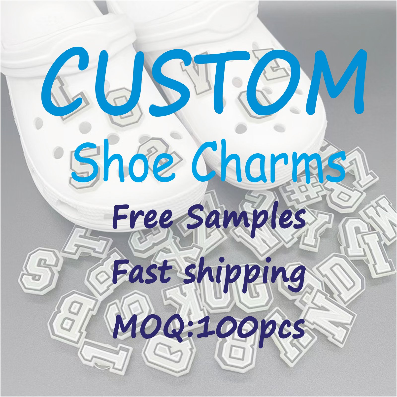 2024 New Arrival Wholesale PVC Design Shoe Charms Designer Custom Logo Shoe Charms Shoe Decorations Promotion Sale Accessories
