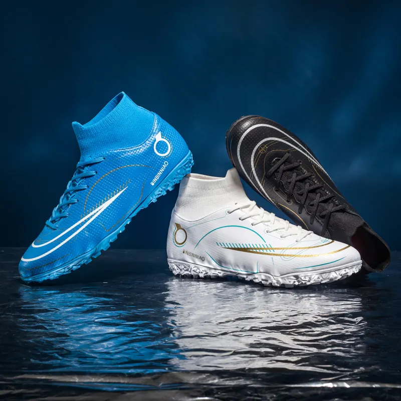 Indoor Football Boots Men Turf Cleats Soccer Shoes Professional Football Shoes High Ankle Trainers Sneakers for men