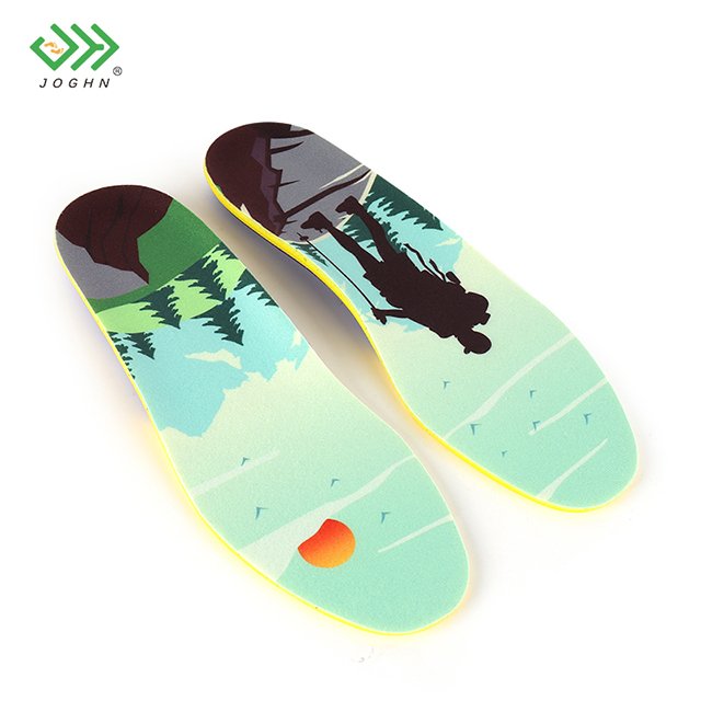 JOGHN Comfort Pu Insols Individual Sports Insole Custom Printed Shock Absorption Football Sneaker Shoe Insole Unisex Opp Bag