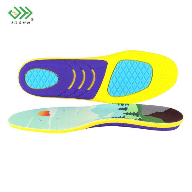 JOGHN Comfort Pu Insols Individual Sports Insole Custom Printed Shock Absorption Football Sneaker Shoe Insole Unisex Opp Bag