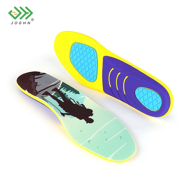 JOGHN Comfort Pu Insols Individual Sports Insole Custom Printed Shock Absorption Football Sneaker Shoe Insole Unisex Opp Bag