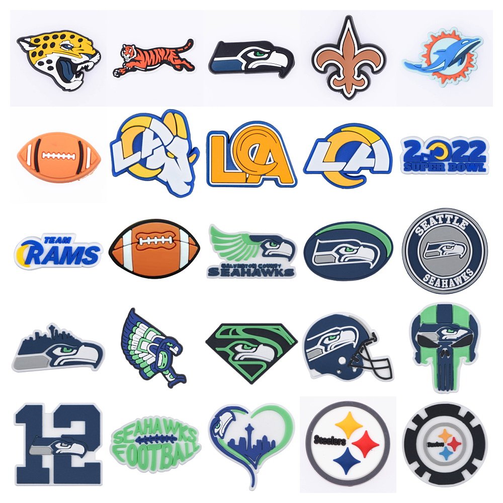 2024 New Arrival Wholesale PVC Custom Clog football basketball soccer sports team logo Shoe clog Charms