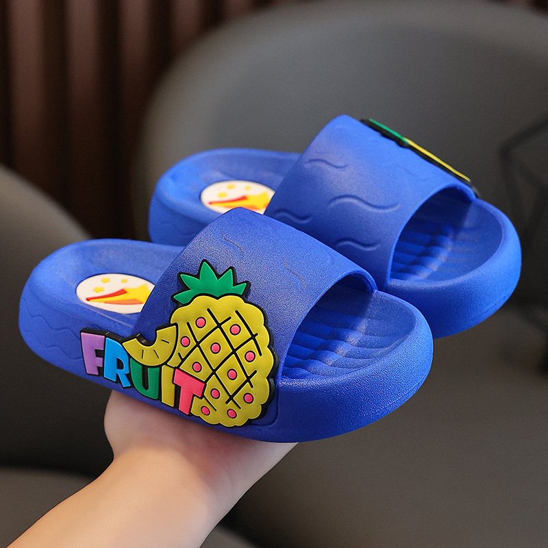 Fashion Pineapple Slippers Kids Girls Anti Slip Flip Flop fruit Sandals Thick Sole Comfortable grape strawberry fruit slippers