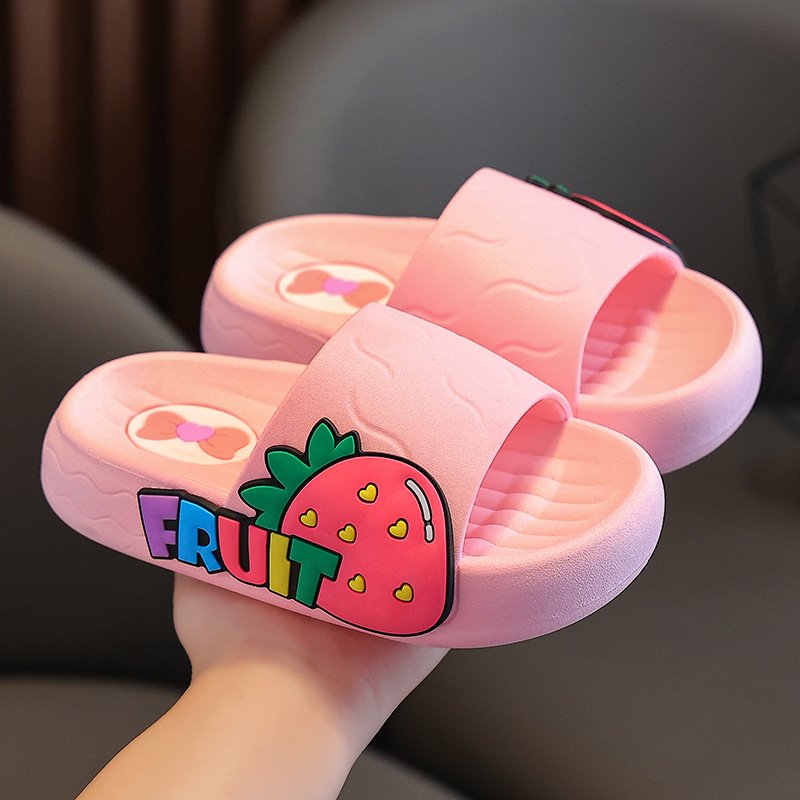 Fashion Pineapple Slippers Kids Girls Anti Slip Flip Flop fruit Sandals Thick Sole Comfortable grape strawberry fruit slippers