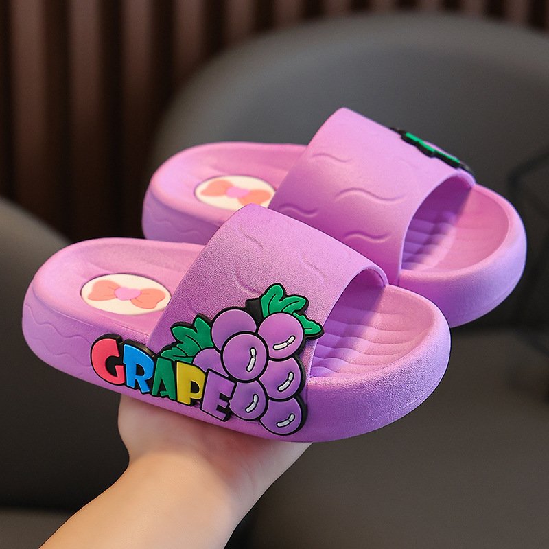 Fashion Pineapple Slippers Kids Girls Anti Slip Flip Flop fruit Sandals Thick Sole Comfortable grape strawberry fruit slippers