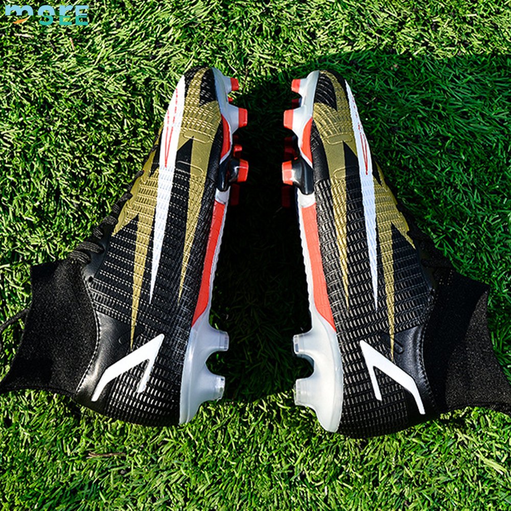 SeeMore Selection Men's High-Tops Firm Ground Sports Athletic Combat Turf Boots Soccer Cleats Football Shoes