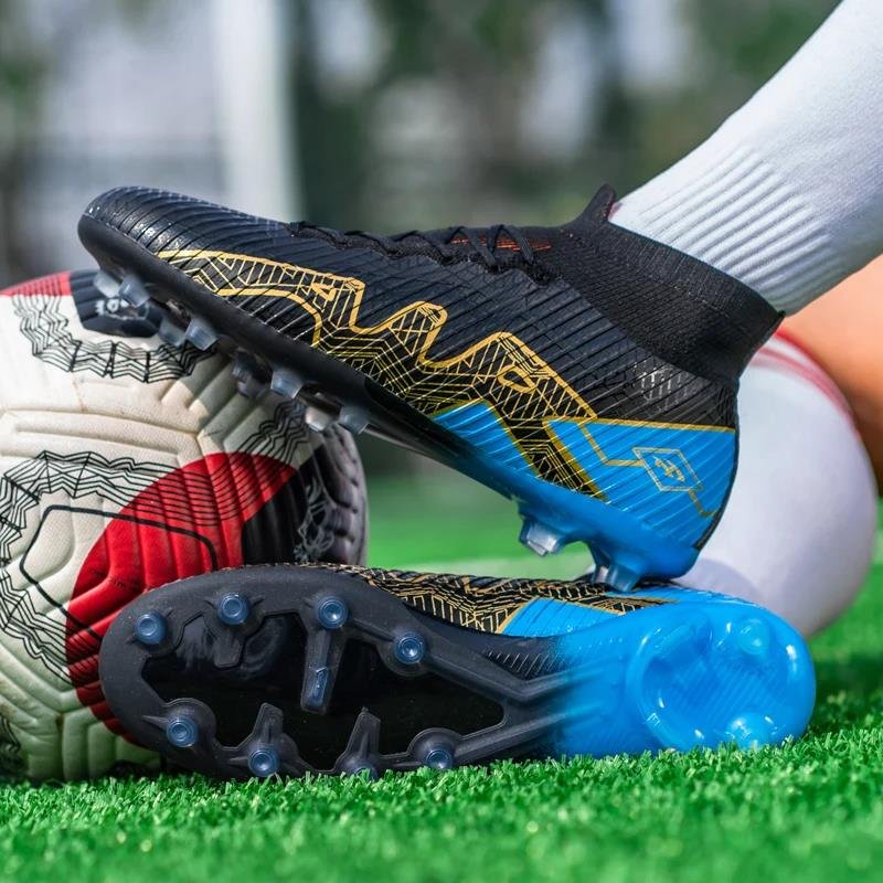 New Men's Football Boots High-top Soccer Shoes High Quality FG/TF Soccer Cleats Anti-Skid Kids Outdoor Training Football Shoes