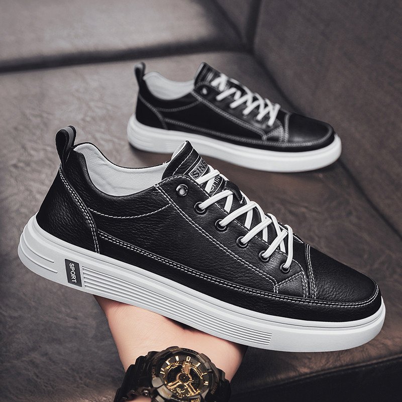 2024 autumn new men's fashion casual sports shoes soft sole flat wear-resistant casual skateboard shoes lace-up walking shoes