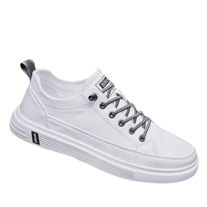2024 autumn new men's fashion casual sports shoes soft sole flat wear-resistant casual skateboard shoes lace-up walking shoes