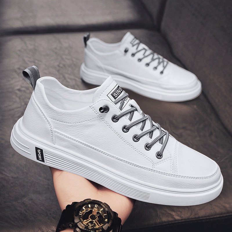2024 autumn new men's fashion casual sports shoes soft sole flat wear-resistant casual skateboard shoes lace-up walking shoes