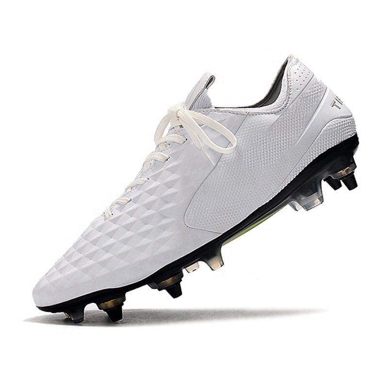 Newest football shoe model white soccer shoes SG spikes low ankle soccer boots cleats for men fast deliver for you