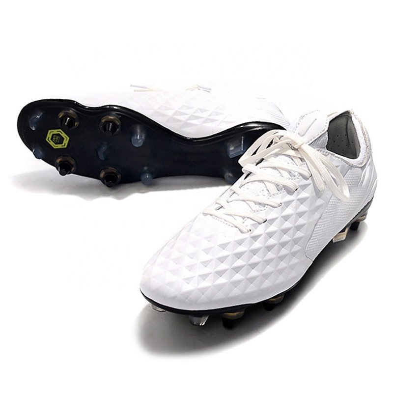 Newest football shoe model white soccer shoes SG spikes low ankle soccer boots cleats for men fast deliver for you
