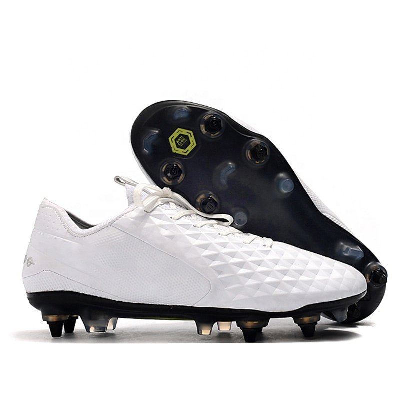 Newest football shoe model white soccer shoes SG spikes low ankle soccer boots cleats for men fast deliver for you