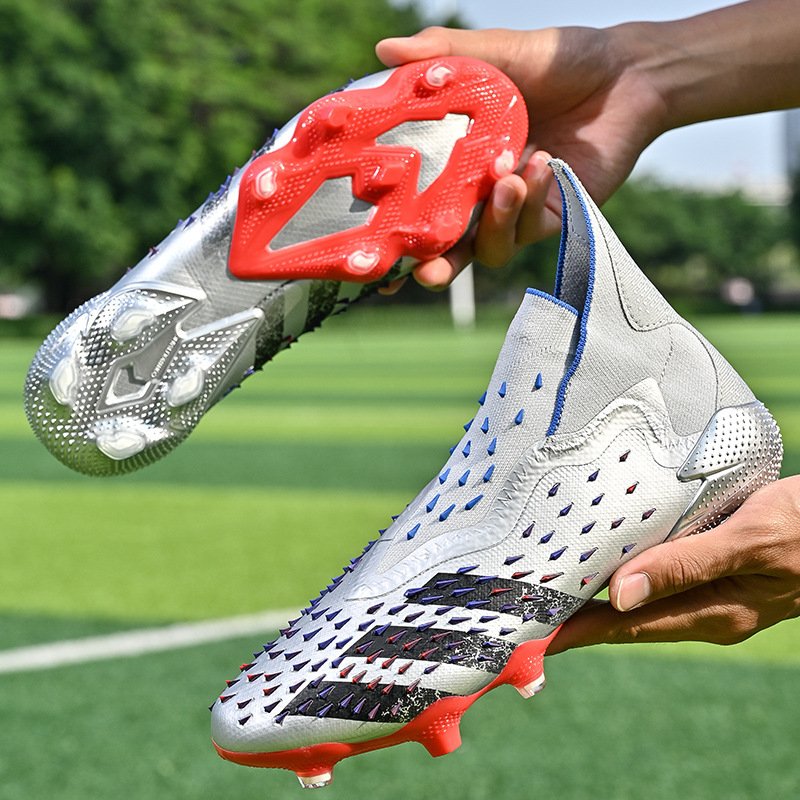 High Top Outdoor Field Soccer Shoes AG soccer cleats men youth sports training football boots chuteira de campo futebol
