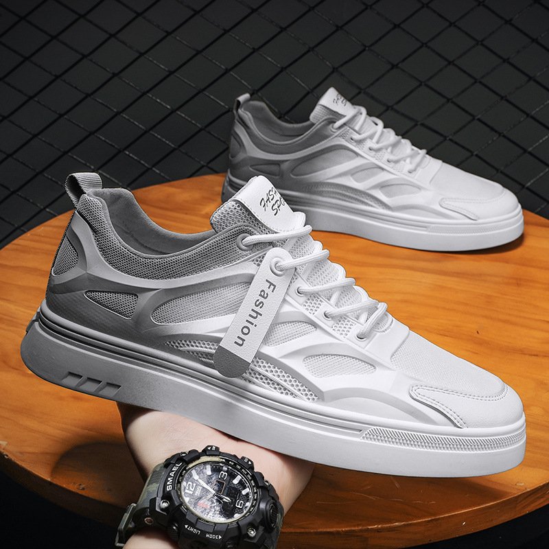 2024 autumn new men's fashion casual sports shoes soft sole increase sports skateboard shoes lace-up walking shoes