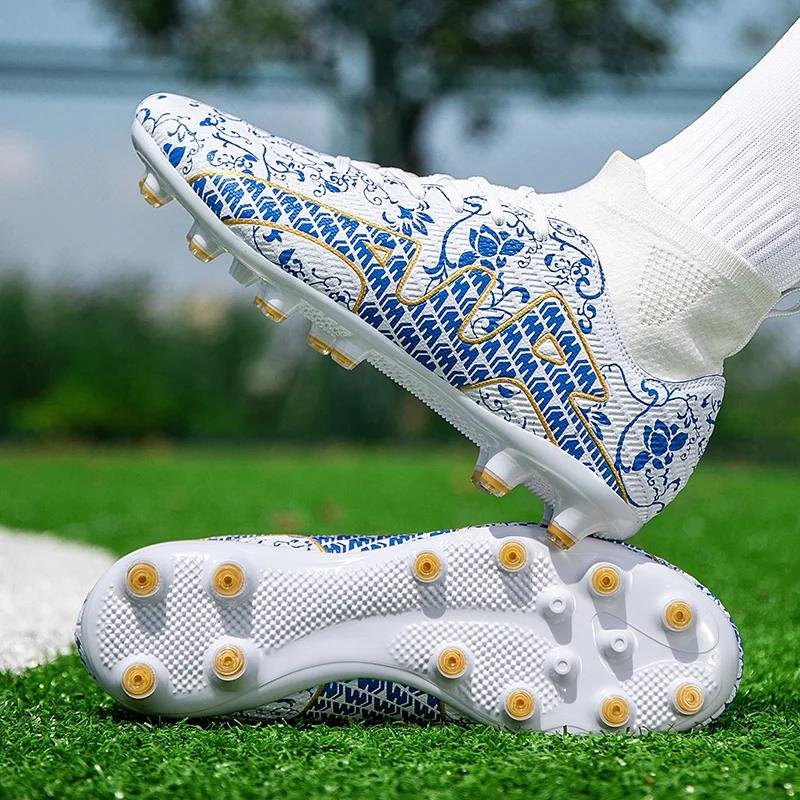 Men Football Boots High Top Soccer Shoes Professional Football Field Boots Ultralight Outdoor Cleats Training Ankle Sneakers New