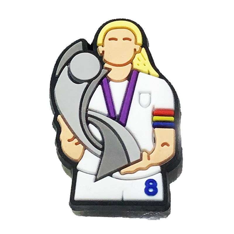 2024 Hot selling Europe England Football team player character shoe charm Football soccer shoe charms cartoon soft PVC