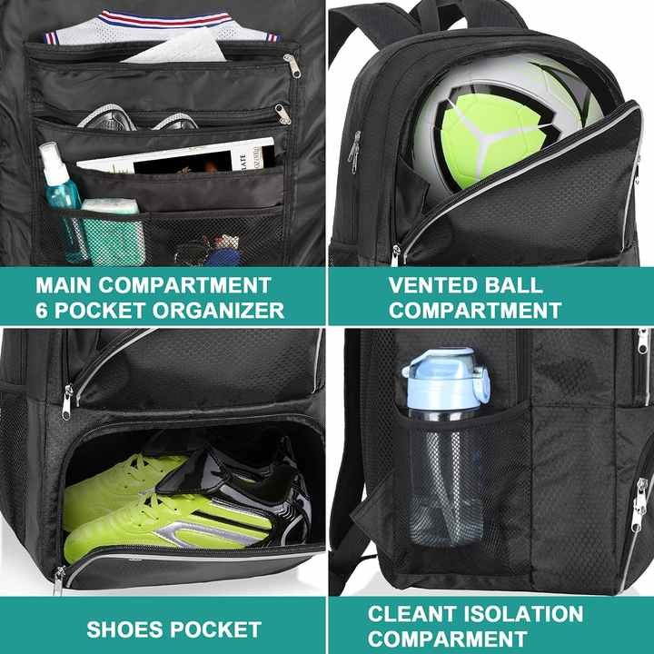 2024 New Custom Basketball Bags Soccer Backpack with Shoe Compartment Backpack for Football