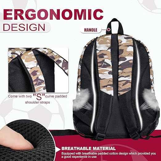 Boys Girls Soccer Backpack & BagsSoccer Bag- for Basketball, Volleyball & Football | Includes Separate Cleat and Ball