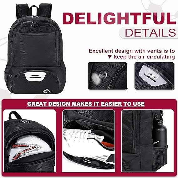 Boys Girls Soccer Backpack & BagsSoccer Bag- for Basketball, Volleyball & Football | Includes Separate Cleat and Ball