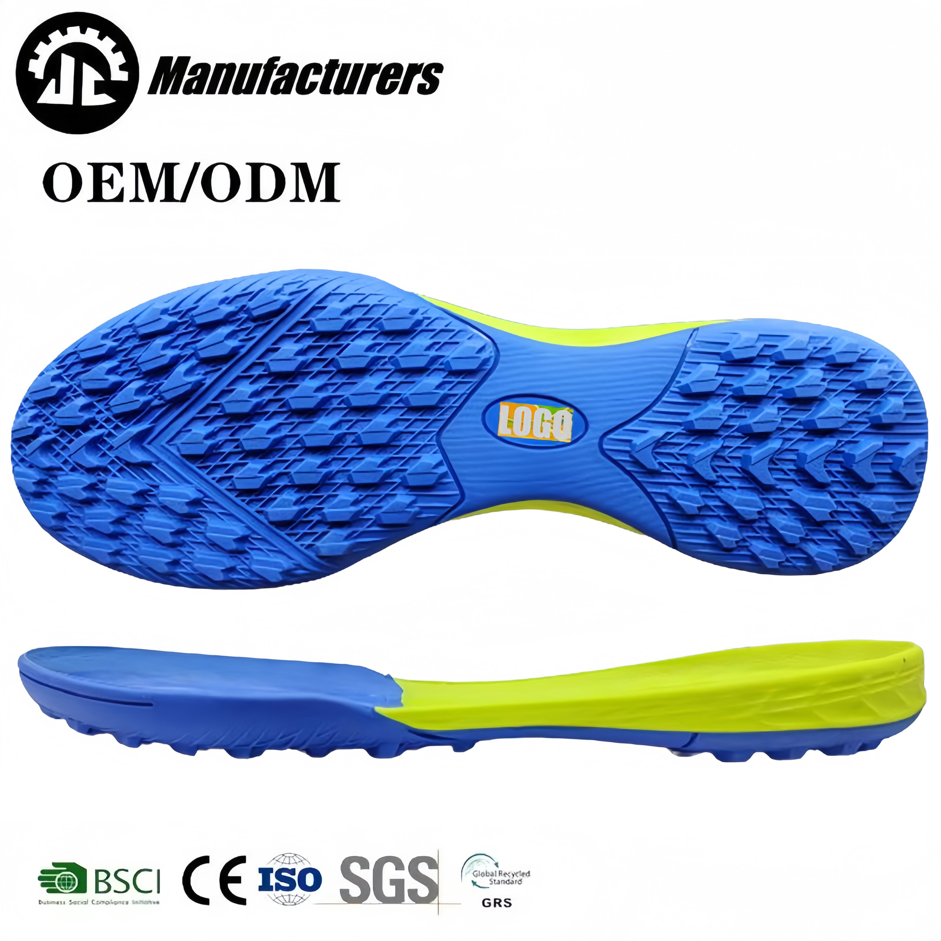 JLQZ-712 New styles casual sneakers RB football recycled rubber soccer shoe sole for men