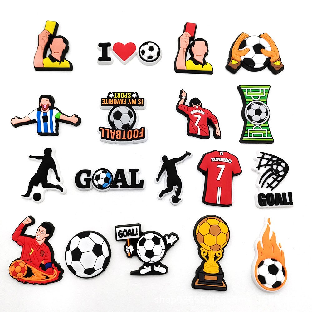 Soccer Team Shoe Charms Club Football Shoes Accessories Charms Soft Pvc Mls Europe Soccer Shoe Pins silicone charm