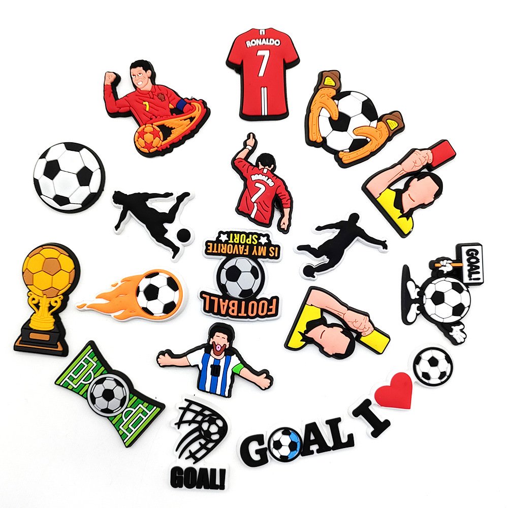 Soccer Team Shoe Charms Club Football Shoes Accessories Charms Soft Pvc Mls Europe Soccer Shoe Pins silicone charm