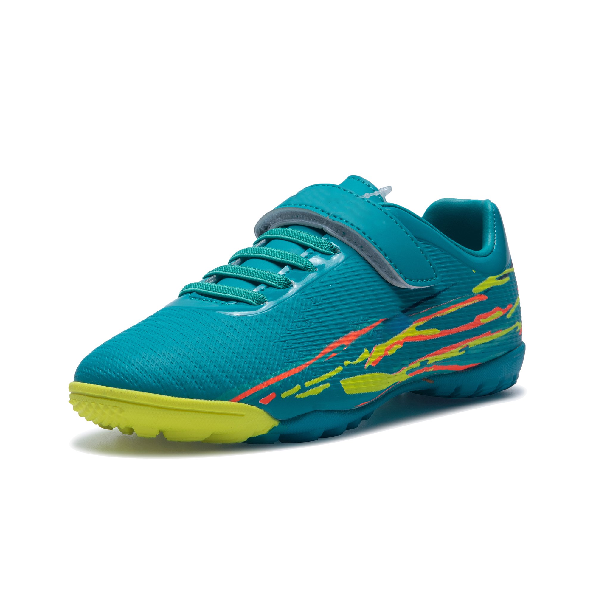 Luson Bruno J Tx 3 Fx Lightweight Velcro Green Soccer Shoes for Children Turf Field Friendly