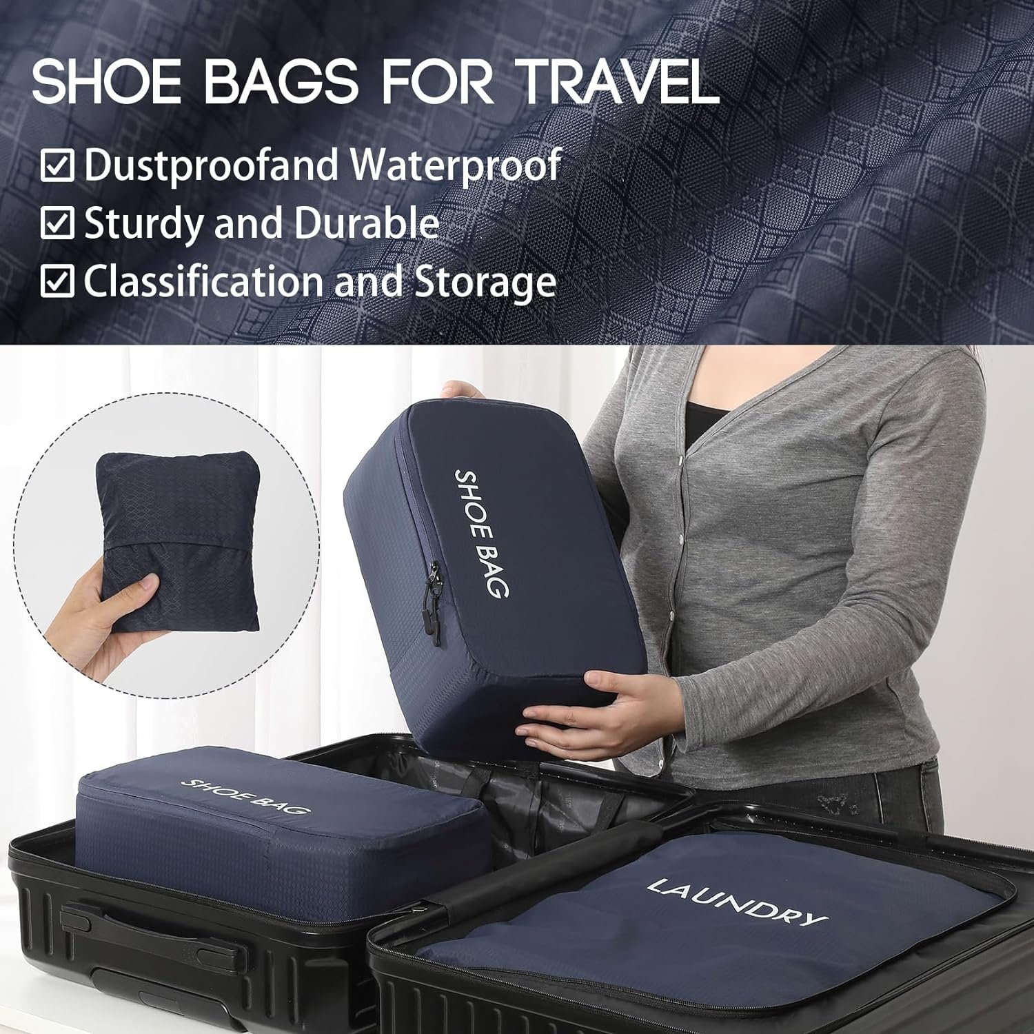 custom oxford waterproof travel carrier sports golf soccer shoe boot sneaker bag