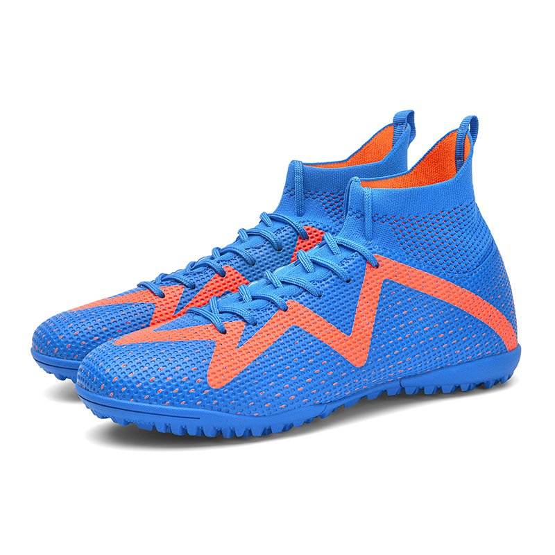 Best Selling Outdoor Anti-Slip TPU Studs Elastic Wrap Comfort Stripe Breathable Kids Soccer Shoes Women Soccer Shoes