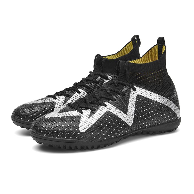 Best Selling Outdoor Anti-Slip TPU Studs Elastic Wrap Comfort Stripe Breathable Kids Soccer Shoes Women Soccer Shoes