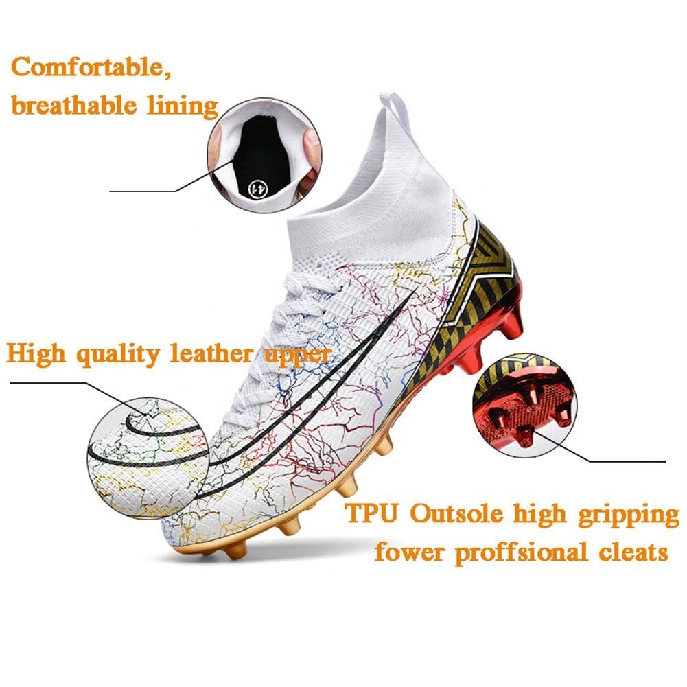 Soccer Boots Breathable Mesh Comfortable Lawn Anti-Slip Spike Wear-Resistant Football Cleats Shoes Men Soccer Boots