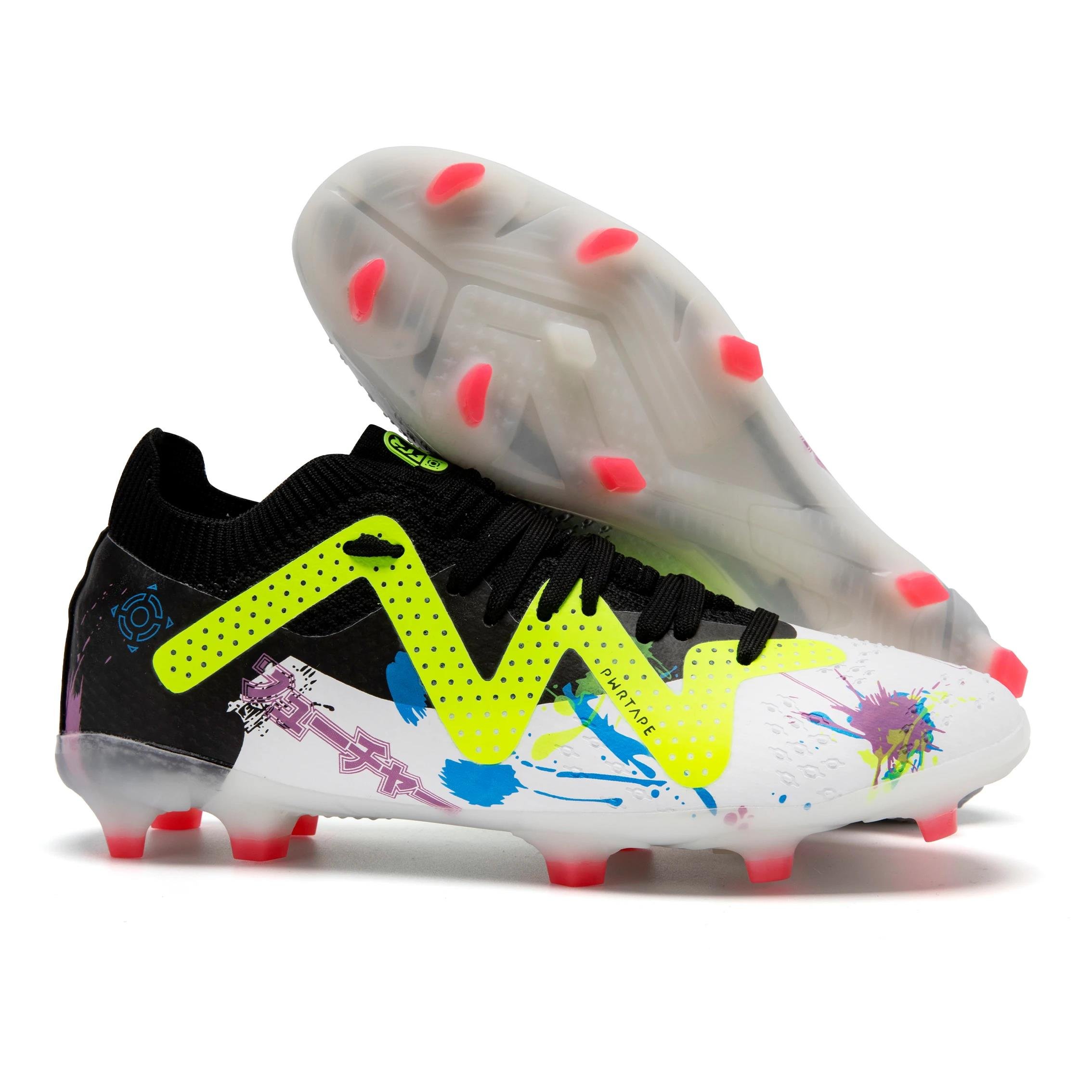 2024 New Men's Soccer Shoes Breathable Zapatos De Fotbol Sneakers Anti-Slippery Wear-Resistant Football Boots Lager Size 35-45