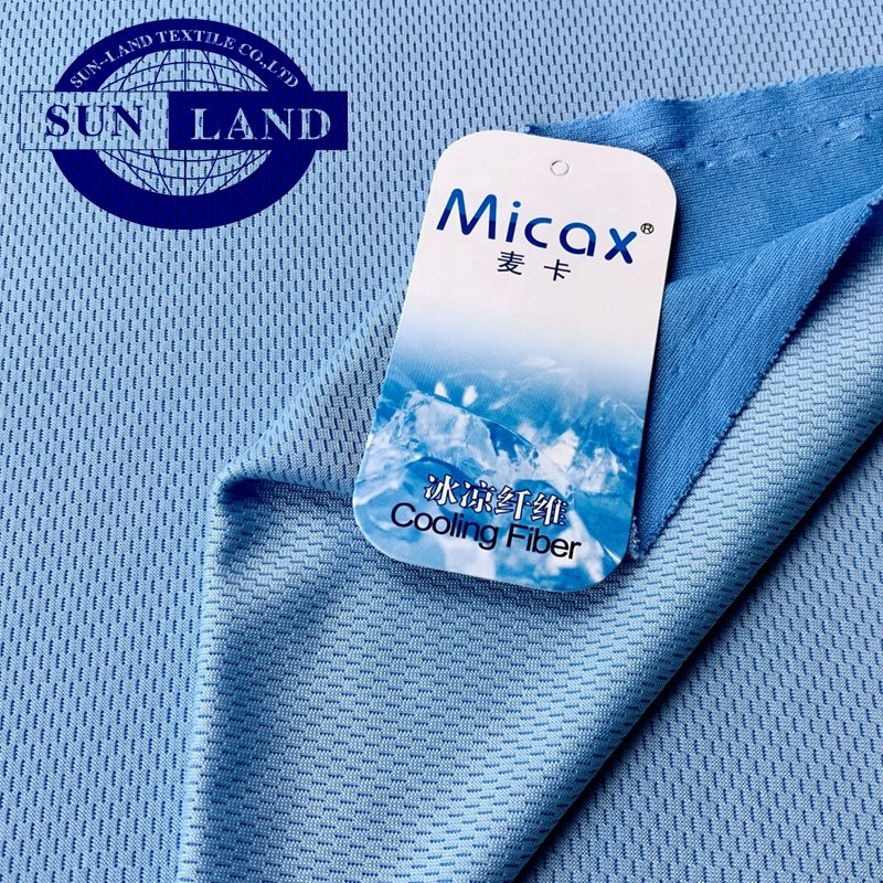 Summer hometextile material cooling quick dry moisture micax nylon poly knit birdeye mesh fabric