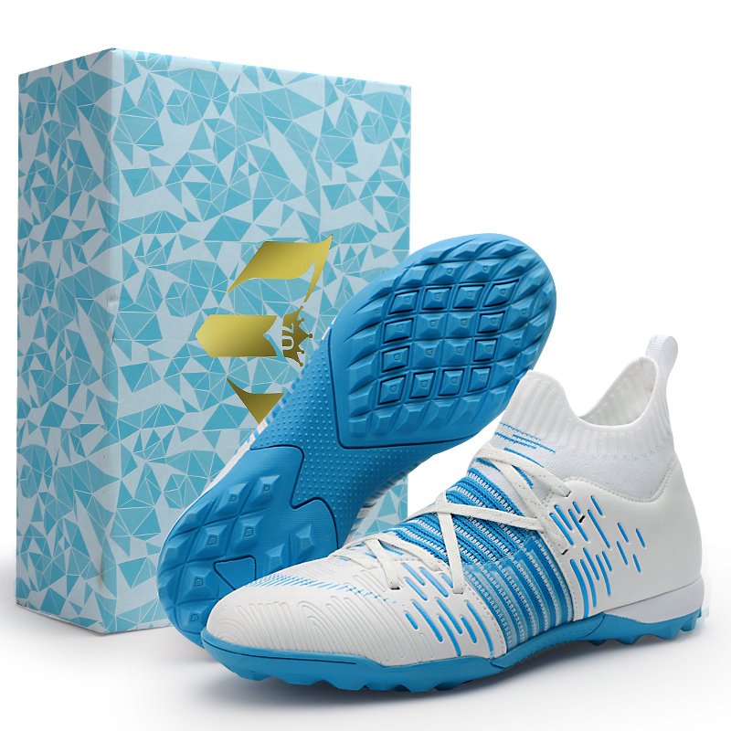 Men Lightweight Soccer Shoes Kids Cleats Training Football Boots High Ankle Sport Sneakers
