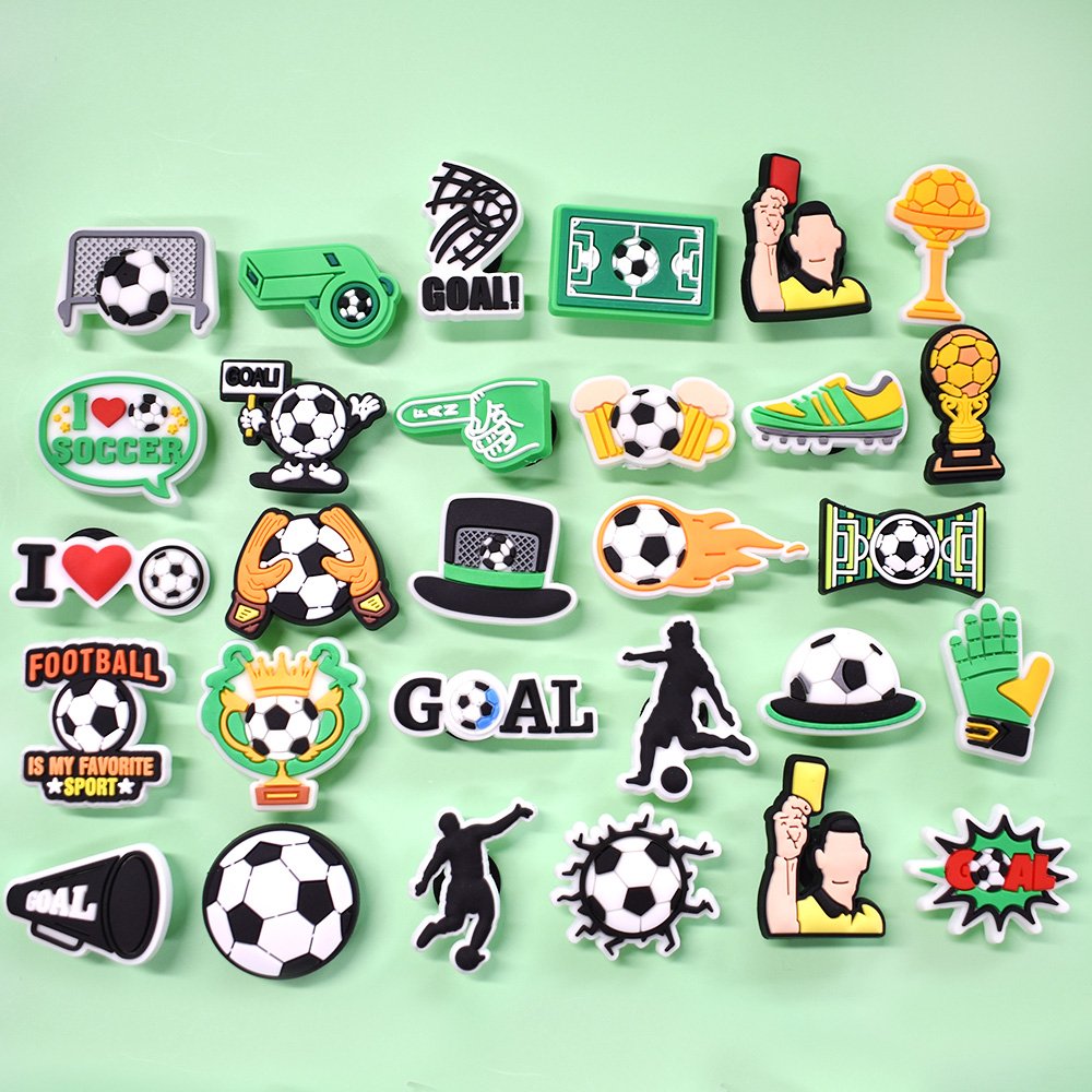 Shoe Decorations Charms For Soccer Team Shoe Charms Soft Pvc Football Teams Soccer Shoe Charms For Clog