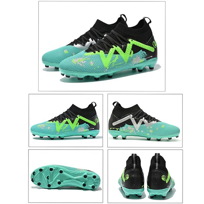 Wholesale top high quality Soccer Boots Men Soccer Shoes Anti Training Outdoor Football Boots High Ankle Shoes soccer shoes