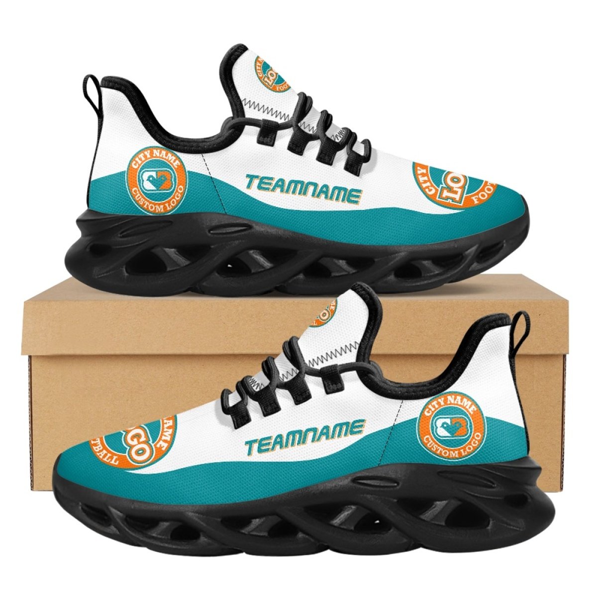 With Box Trademark Soccer American Football Team Logo Printed Basketball Sport Sneaker Women Mens Casual Shoes