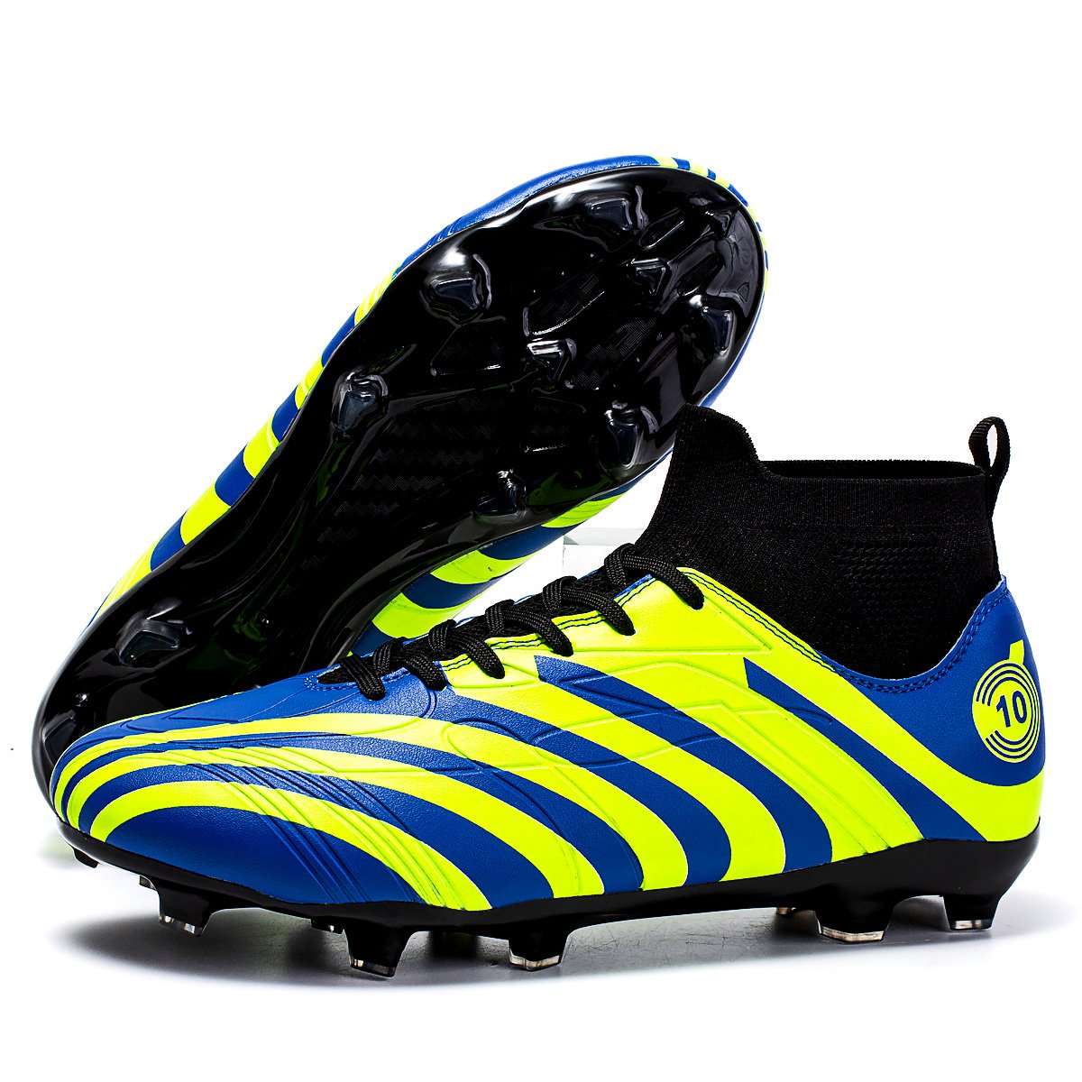 JiuLong Mens Soccer Cleats Professional High Top Training Sneakers for Unisex Adult
