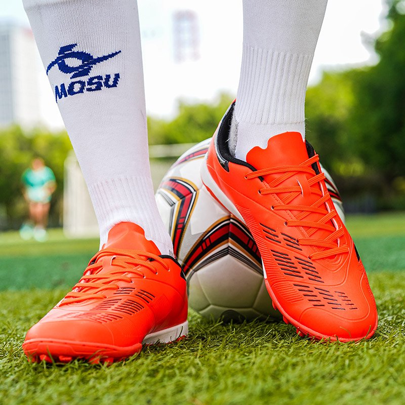 Greatshoes Red Orange Soccer Boots Spikes Shoes For Football,University Soccer Shoes For Men Boot Sports Football