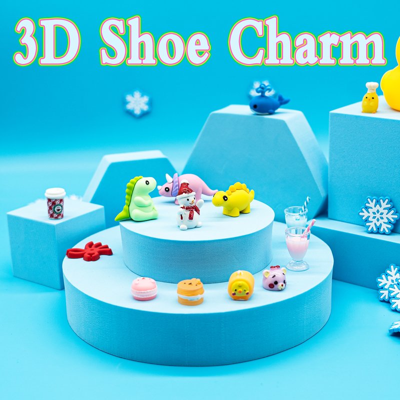 Factory Price Custom Cool Cactus Avocado Mushroom Shoe Decoration Clog Accessories Cute 3D Duck Dinosaur Frog PVC clog Charms