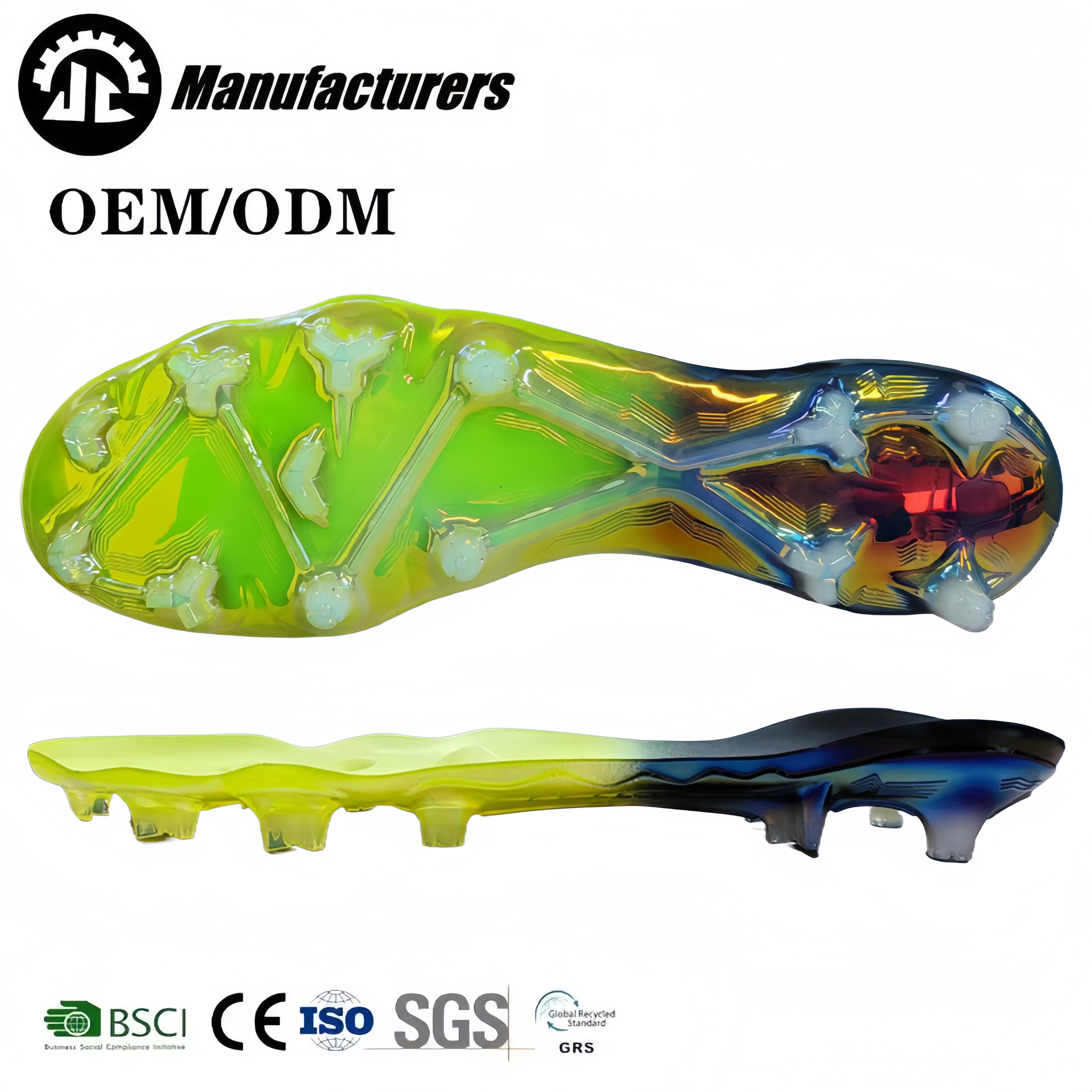 2024 new design high quality electroplated TPR material soccer shoe sole outdoor football boots sole