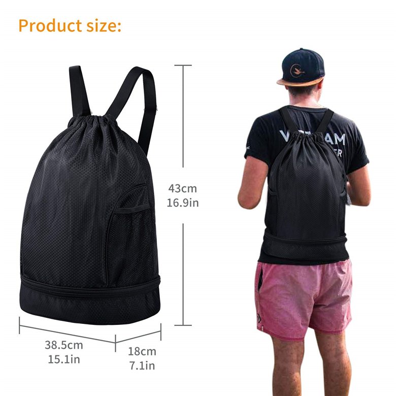 Cheap price black waterproof drawstring football soccer basketball backpack bag recyclable sports gym shoe Sports Outdoor Bag
