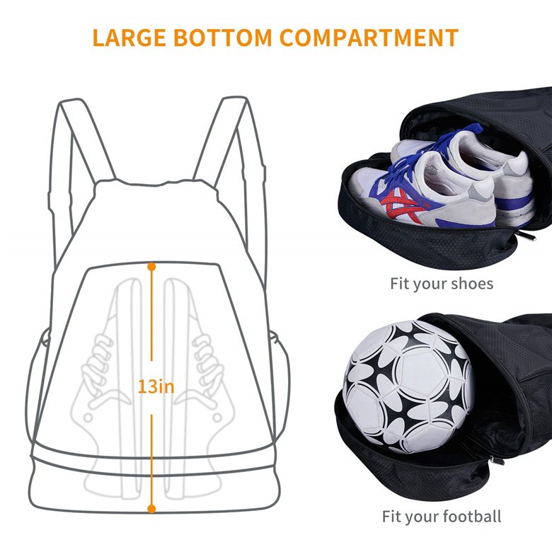Cheap price black waterproof drawstring football soccer basketball backpack bag recyclable sports gym shoe Sports Outdoor Bag