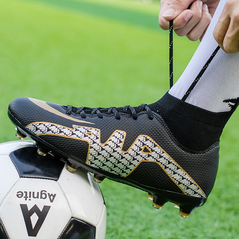 Factory Customize Oem Sale Online Men Kids Cleats Football Boots Guayos Para Futbol Black Soccer Shoes