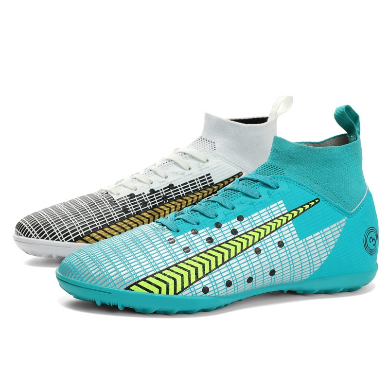 New Soccer Shoes High Top Long Nail Artificial Turf Broken Nails Soccer Cleats Football Boots Spikes TPU Soccer Shoes Outsole