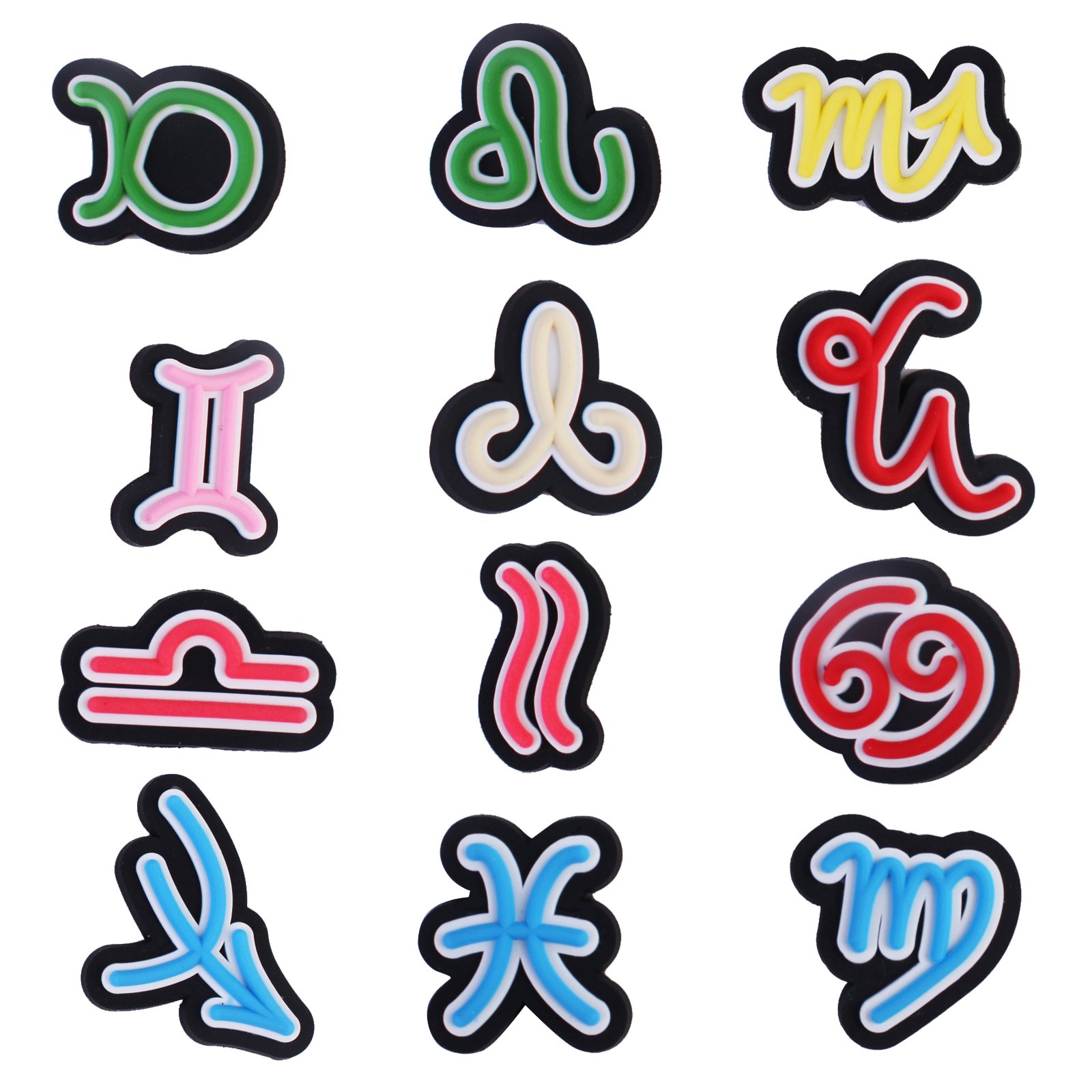 New Arrival Wholesale Custom Design Kawaii Zodiac 12 Constellation PVC Shoe Charms Decorations Accessories Hot Sale